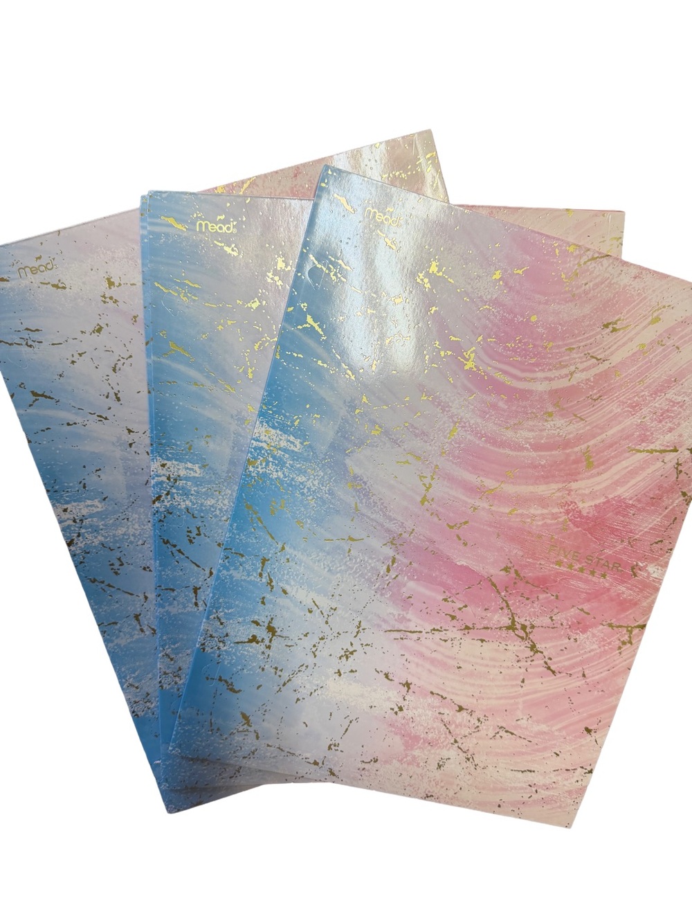 Pastel Marble Spiral Notebook - Pink & Blue